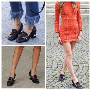 Gucci GG Marmont Studded Pearl Loafers